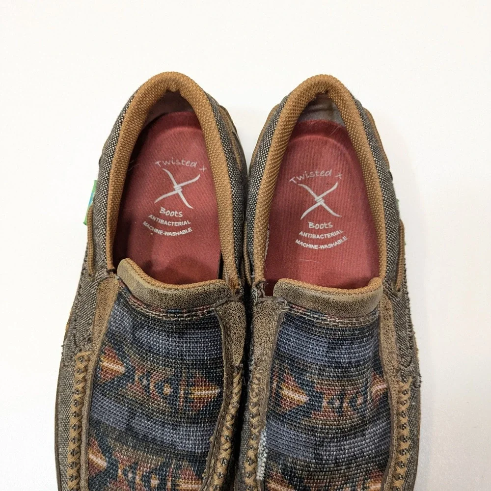 Twisted X Youth 4M Driving Mocs Southwestern Western Leather EcoTWX Loafers